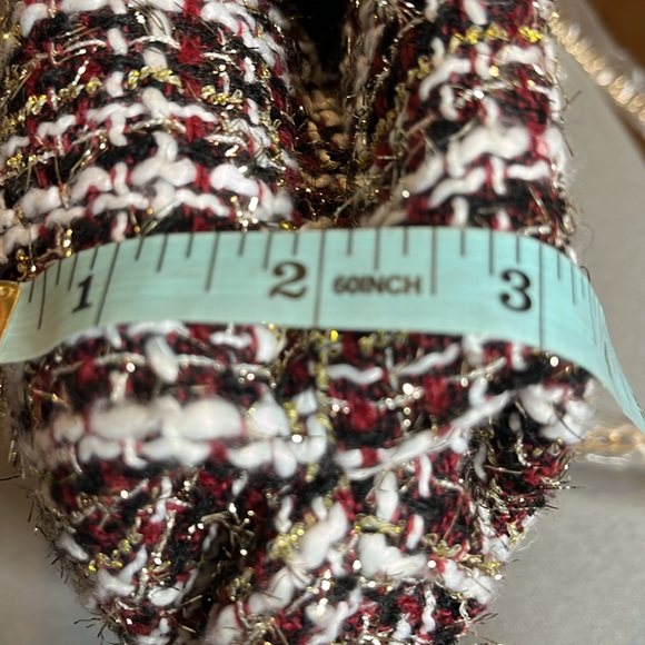 Urban expansions plaid herringbone bone mettalic thread knit bag clutch new - Picture 15 of 15